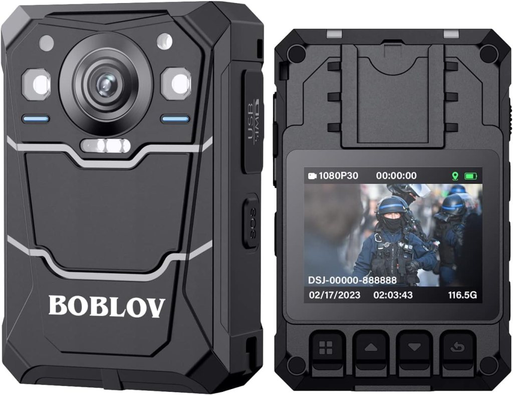 BOBLOV 128GB B4K3 Body Camera,4000mAh Battery for 13 Hours Recording, 3.2K Video GPS Camcorder, IP68 Body Worn Camera for Outdoor Law Enforcement with Charging Dock