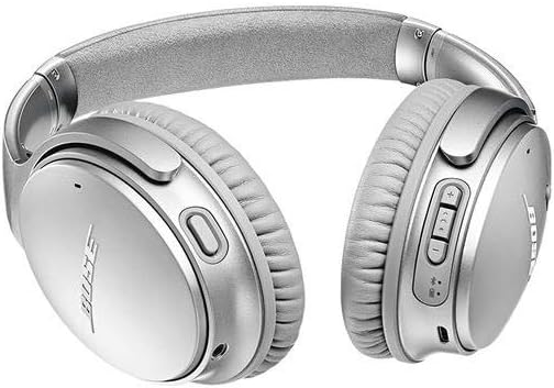 Bose QuietComfort 35 II Noise Cancelling Bluetooth Headphonesâ€” Wireless, Over Ear Headphones with Built in Microphone and Alexa Voice Control, Silver