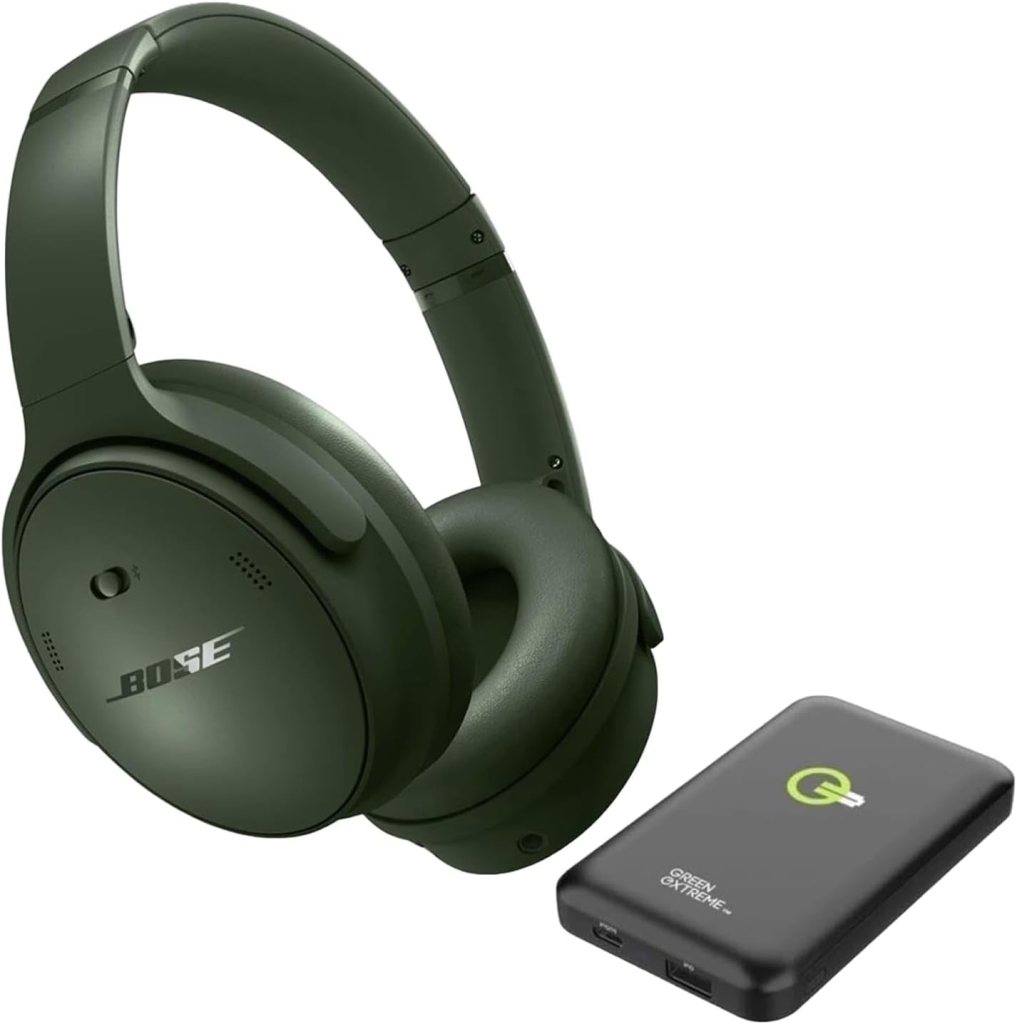 Bose QuietComfort Wireless Noise Cancelling Headphones, Bluetooth Over Ear Headphones with Up to 24 Hours of Battery Life Bundled with Green Extreme Wireless Portable Charger (Cypress Green) Bose QuietComfort Wireless Noise Cancelling Headphones, Bluetooth Over Ear Headphones with Up to 24 Hours of Battery Life Bundled with Green Extreme Wireless Portable Charger (Cypress Green)