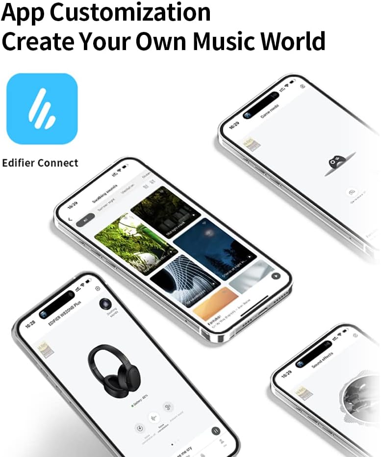 Edifier W820NB Plus Over-Ear Active Noise Cancelling Headphones, Clear Calls with Deep Noise Reduction,Bluetooth Headphones with LDAC for Hi Res Wireless Audio Comfortable Fit,Bluetooth 5.2