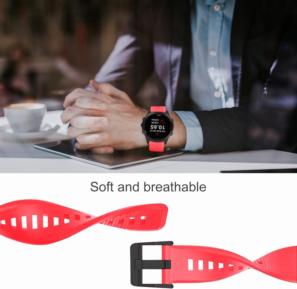 ISABAKE Band for Garmin Forerunner 935/Forerunner 945/955/965/Forerunner 745,Compatible with Fenix 5/ Fenix 5plus/ Fenix 6/ Fenix 6 Pro/Approach S60,Soft Silicone 22mm Replacement Bands