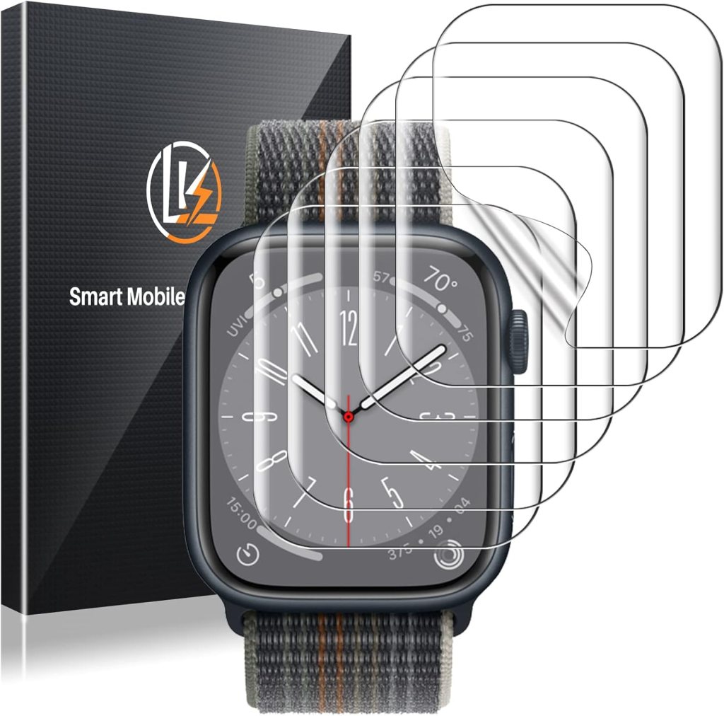 LK 6 Pack for Apple Watch 41mm / 40mm Screen Protector (Series 8  7  6) [Upgrade Flexible Film] Self-Healing, Ultra-thin Screen protector for Apple Watch 41mm, Touch Sensitive, Bubble Free