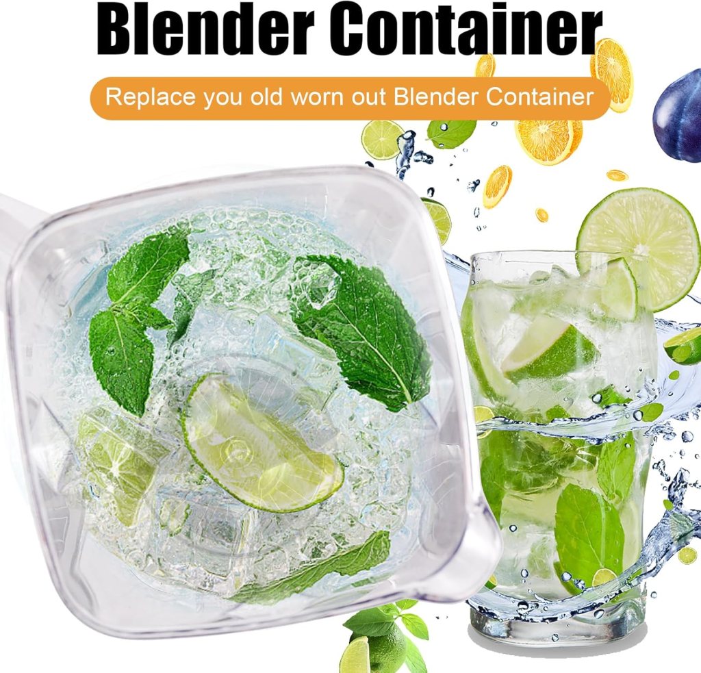 64 OZ Blender Pitcher with Tamper Replacement for Vitamix 5000 5200 6300 760 Blender Container Cup Replacement Parts Accessories
