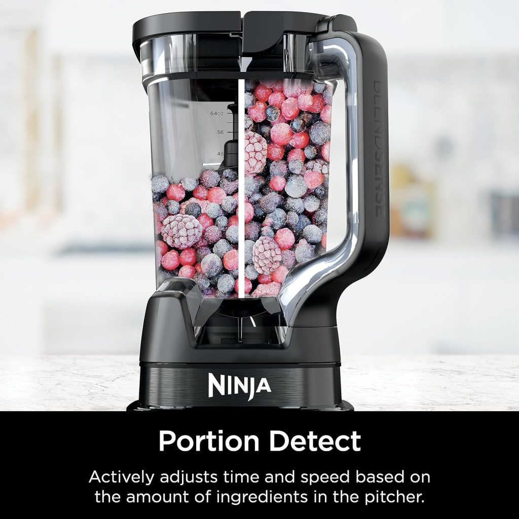 Ninja Detect Power Blender Pro + Personal Single-Serve, BlendSense Technology, For Smoothies, Food and More, Compact Kitchen Countertop, 1800 P-Watts, 72 oz. Pitcher, (2) 24 oz. Cups, Black, TB301