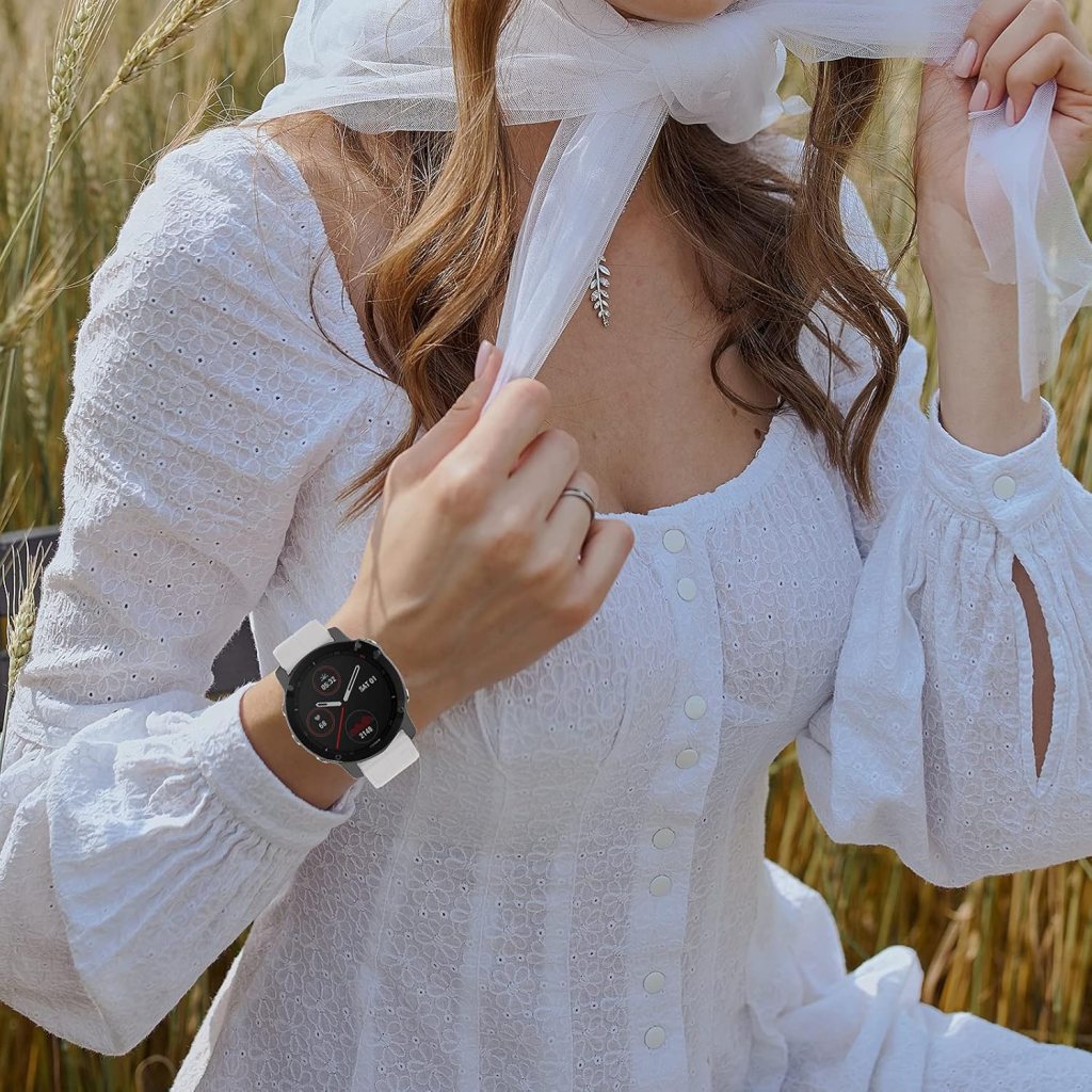 OVERSTEP Compatible with Garmin Fenix 5 Watch Band, 22mm Soft Silicone Bands for Fenix 6/Fenix 7/Fenix 5 Plus/Fenix 6 Pro/Forerunner 935/Forerunner 945/Approach S60/Quatix 5 Smartwatch (Gray)