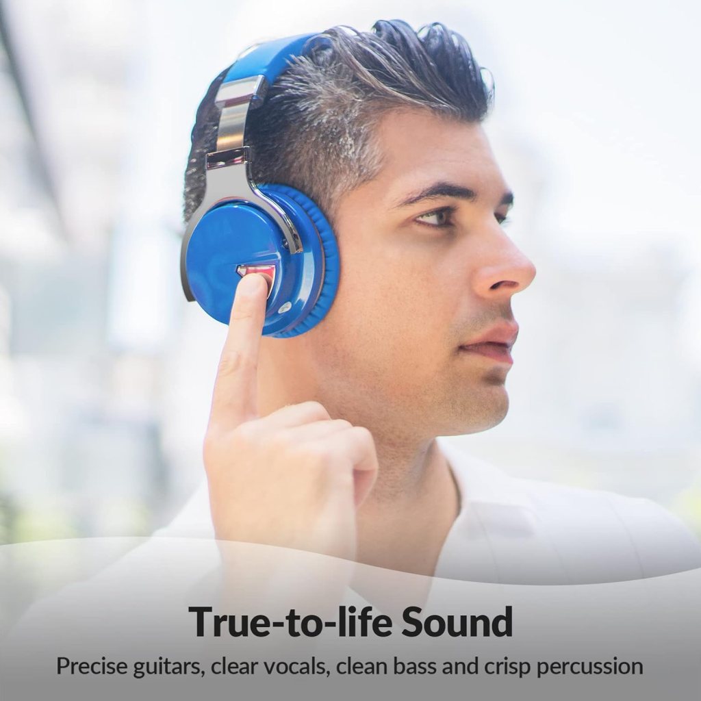 Silensys E7 Active Noise Cancelling Headphones Bluetooth Headphones with Microphone Deep Bass Wireless Headphones Over Ear, Comfortable Protein Earpads, 30 Hours Playtime for Travel/Work, Black
