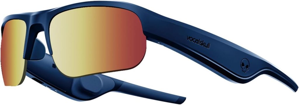 Smart Bone Conduction Audio Sunglasses - Sports Sunglasses with Polarized Glasses - IPX 5 Waterproof - 5.1 Bluetooth Connectivity - Touch  Voice Assistant Compatible - Blue