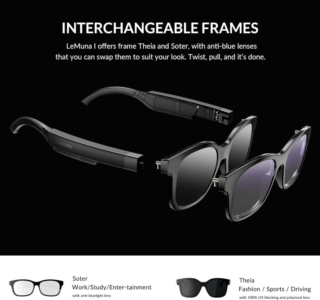 Smart Glasses, Bluetooth Audio Sunglasses, Open Ear Glasses Clear Quality Call  Music, Comfort fit for Golf Driving Travel Fishing