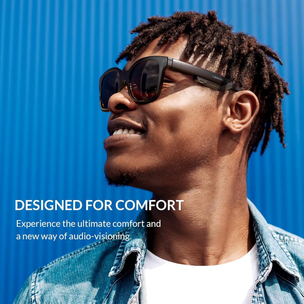 Smart Glasses, Bluetooth Audio Sunglasses, Open Ear Glasses Clear Quality Call  Music, Comfort fit for Golf Driving Travel Fishing