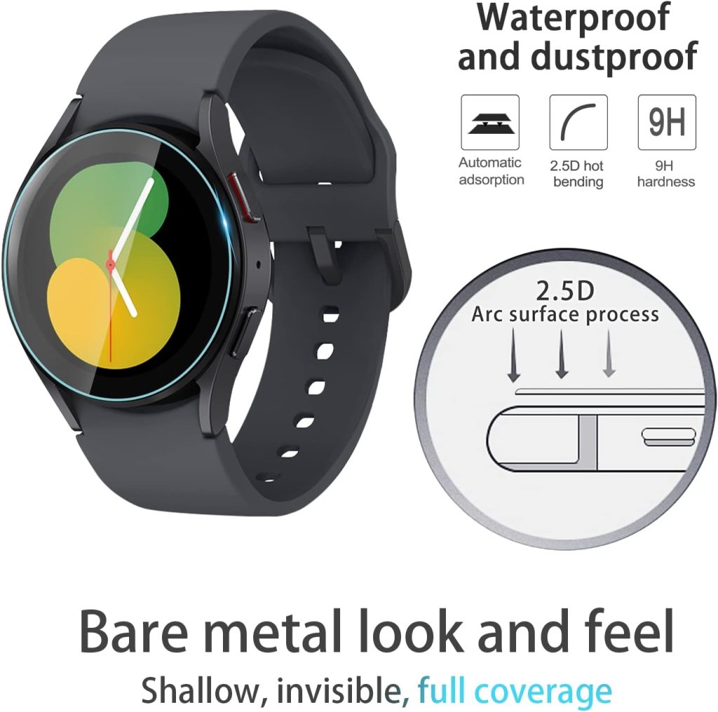 Suoman 4-Pack for Samsung Galaxy Watch 6/5 40mm Screen Protector, Tempered Glass Screen Protector for Samsung Galaxy Watch 6/5 Smartwatch 40mm [9H Hardness]