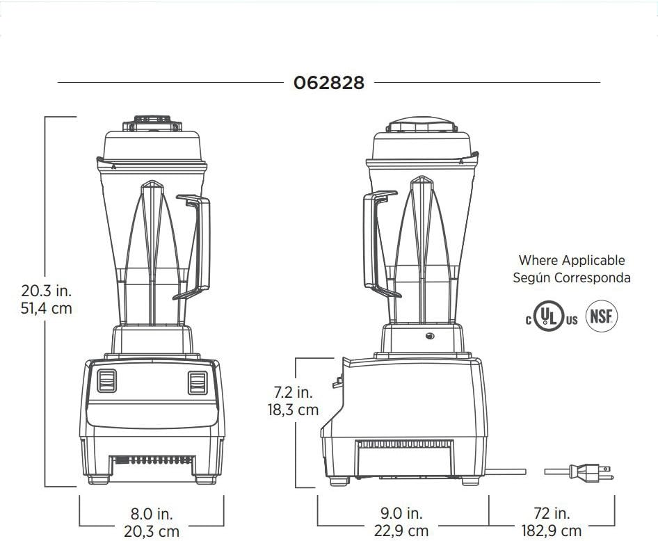 Vita-Mix 62828, Drink Machine, Two-Speed blender w/ 64 ounce container