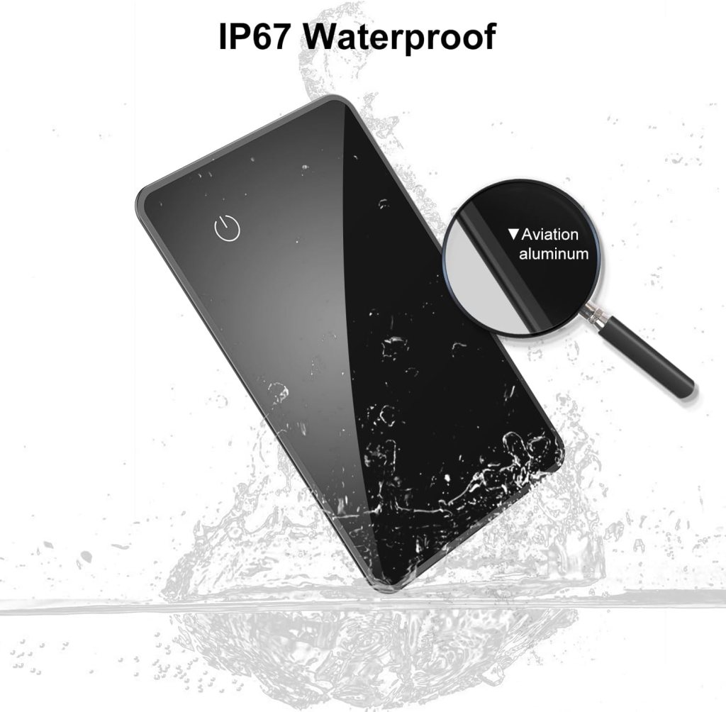 Wallet Tracker, Apple MFi Certified Card Tracker for Wallet, Metal Glass Material, IP67 Waterproof, Ultra Thin 1.9mm, Up to 30 Months Battery Life Compatible with Apple Find My (iOS Only)