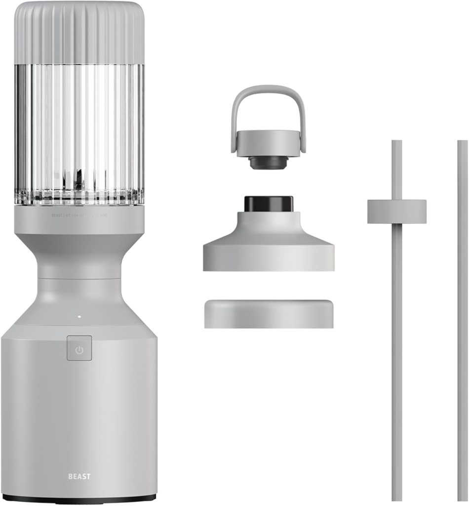 Beast Blender | Sleek Kitchen Countertop Design, Patented Blending Technology | Take Smoothies  Shakes To-Go with NEW Portable Straw Cap System (Carbon Black)