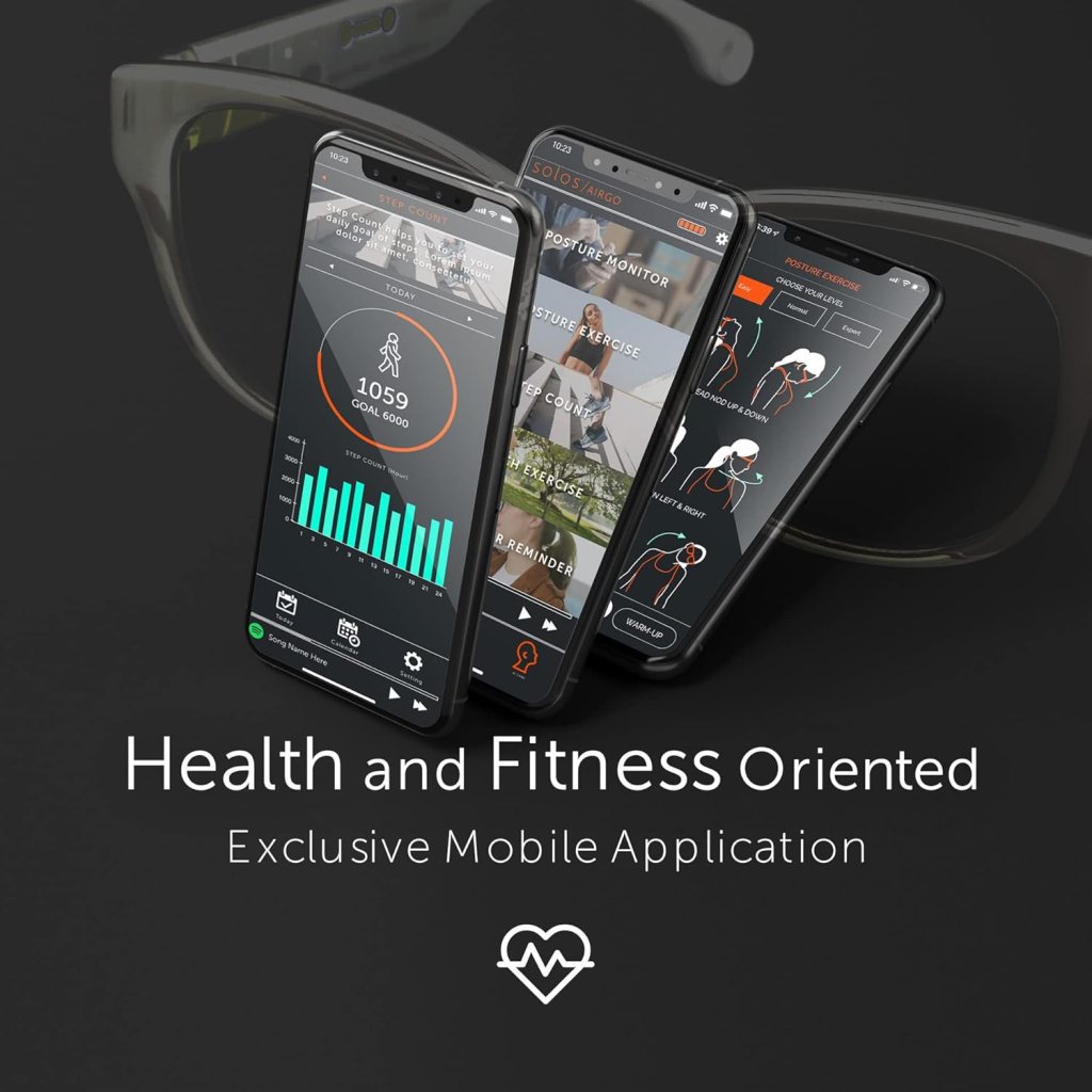 SOLOS Xeon 3-2 Smart Sunglasses for Music Listening, Call and Fashion, Bluetooth Audio Glasses (Glossy Dark Clear Grey, Classic Rectangular)