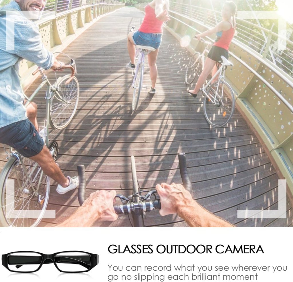 Birsppy NANIBO Camera Glasses Outdoor Glasses HD 1080P Eyewear Smart Glasses Camera with Video Recording Camera for Sport Cycling Driving Fishing Traveling