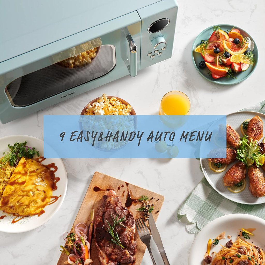 COMFEE EM720CPL-PM Countertop Microwave Oven with Sound On/Off, ECO Mode and Easy One-Touch Buttons, 0.7 Cu Ft/700W, Pearl White