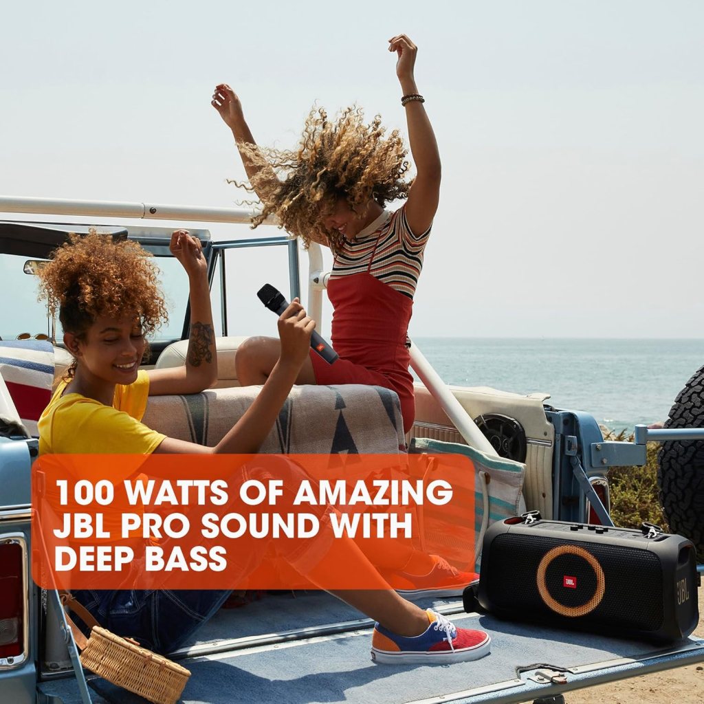 JBL PartyBox On-The-Go Powerful Portable Bluetooth Party Speaker with Dynamic Light Show, Black Vibe 200TWS True Wireless Earbuds - Black, Small JBL PartyBox On-The-Go Powerful Portable Bluetooth Party Speaker with Dynamic Light Show, Black Vibe 200TWS True Wireless Earbuds - Black, Small
