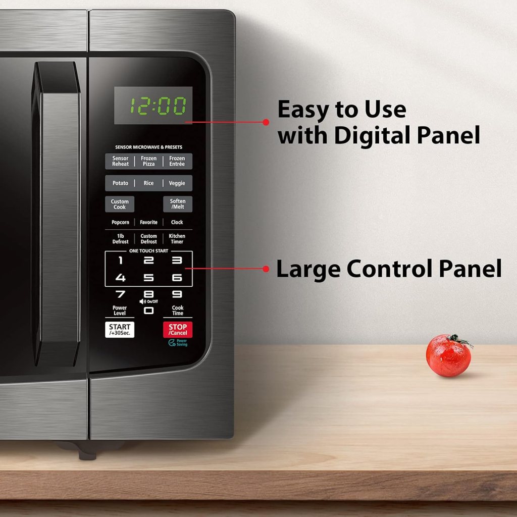 TOSHIBA EM131A5C-BS Countertop Microwave Ovens 1.2 Cu Ft, 12.4 Removable Turntable Smart Humidity Sensor 12 Auto Menus Mute Function ECO Mode Easy Clean Interior Black Color 1100W TOSHIBA EM131A5C-BS Countertop Microwave Ovens 1.2 Cu Ft, 12.4 Removable Turntable Smart Humidity Sensor 12 Auto Menus Mute Function ECO Mode Easy Clean Interior Black Color 1100W