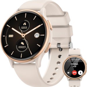 RUXINGX Smart Watches for Women with Make Call/Answer/400+Watch Face Feature