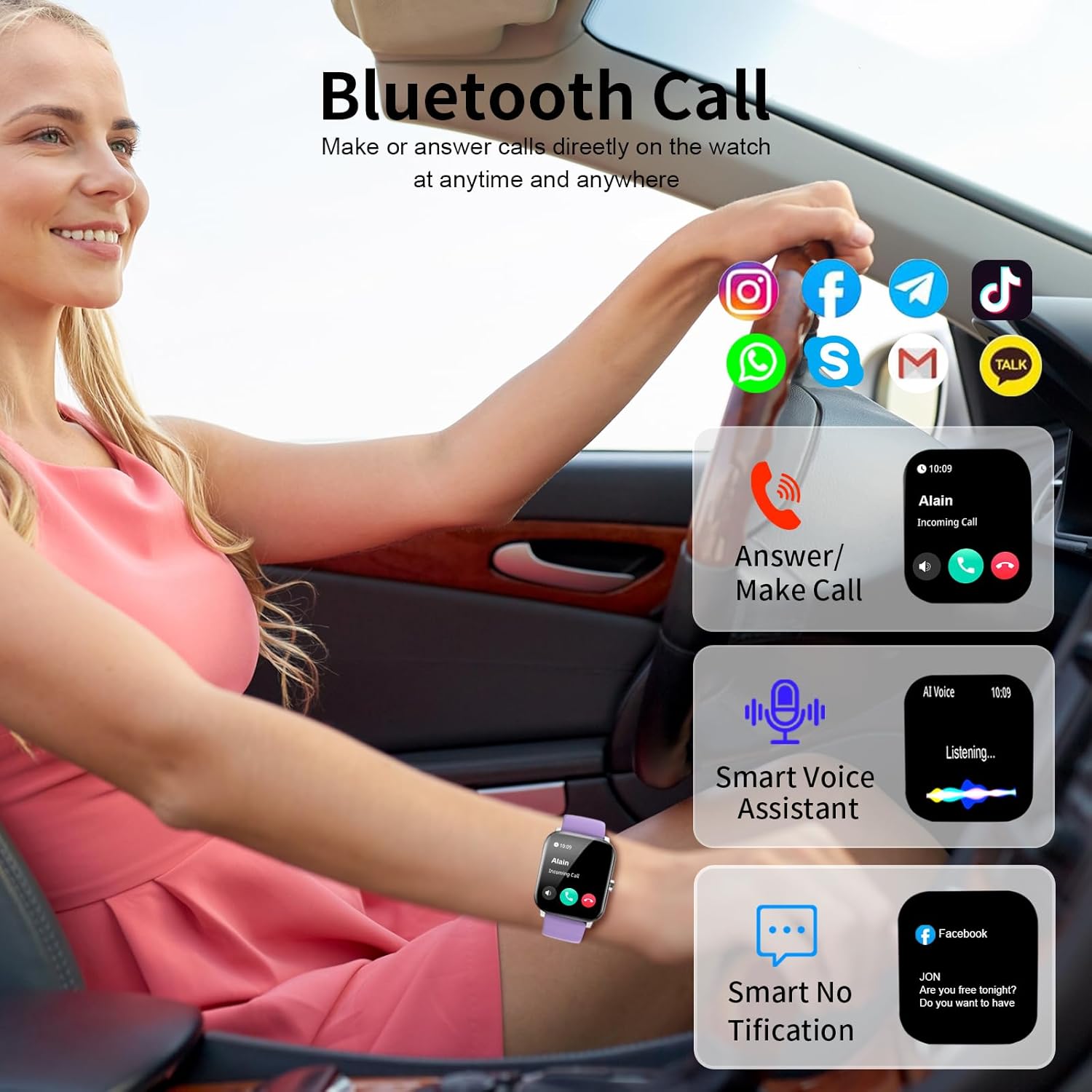 Smart Watch, Fitness Tracker with 120+ Sport Modes, Smartwatch for Android iOS - Image 3