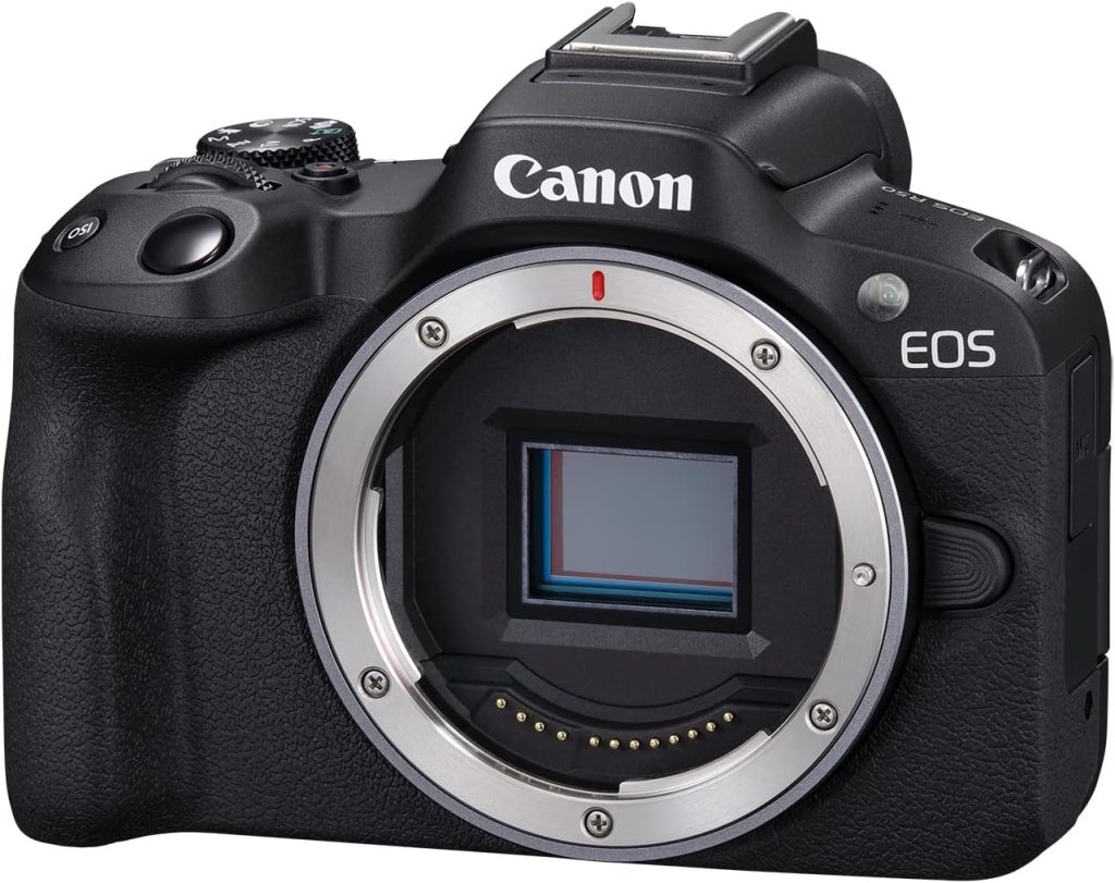 Canon EOS R50 Mirrorless Camera RF-S18-45mm F4.5-6.3 is STM Lens Kit, 24.2 Megapixel CMOS (APS-C) Sensor, 4K Video, Hybrid Camera, Photo and Video, Vlogging, Content Creator, RF Mount, Black