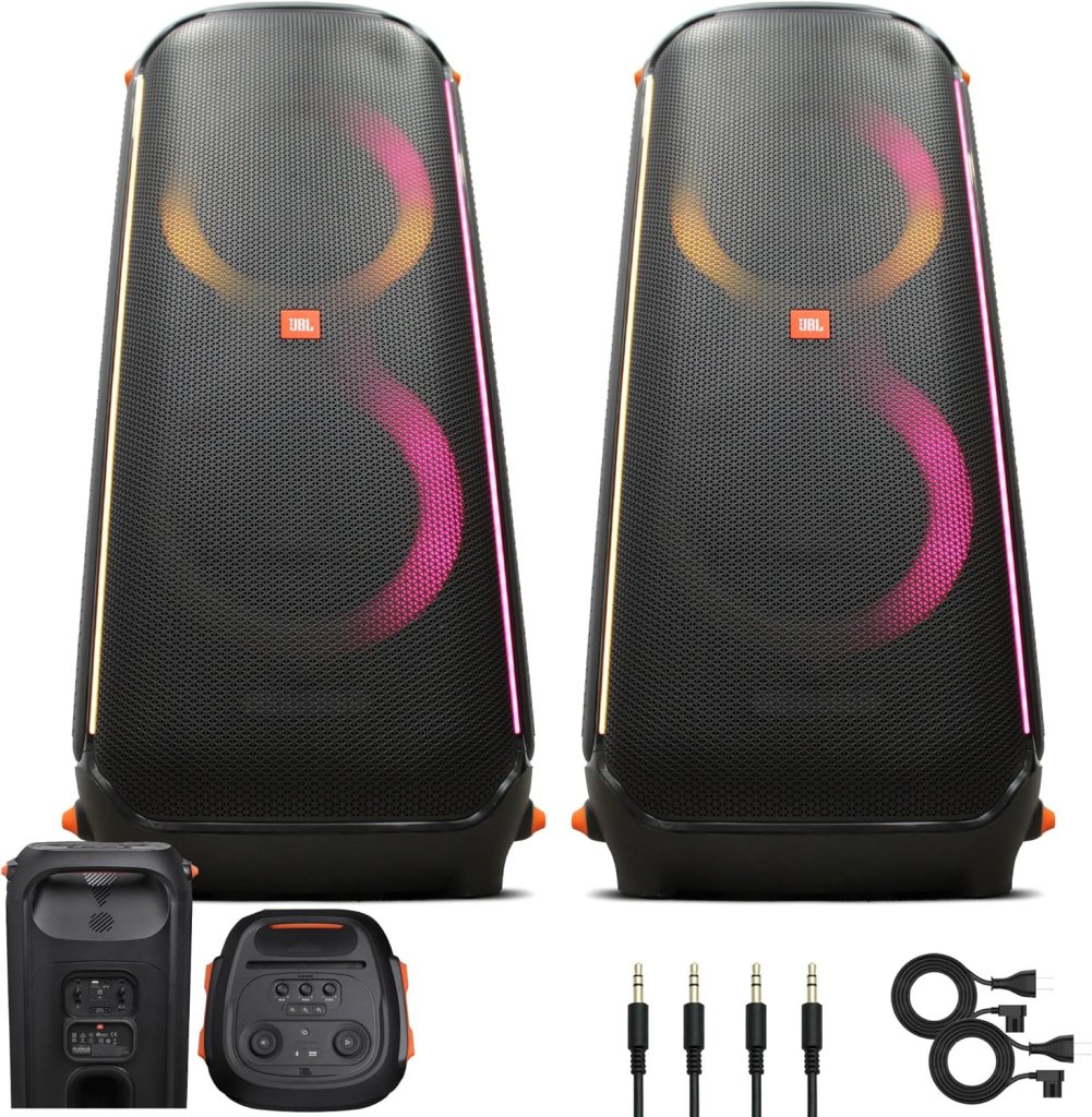 JBL PartyBox 710 800W Wireless, Bluetooth, Splashproof, With Lights (JBLPARTYBOX710AM) + 2 x AUX Cable + MicroFiber Cloth (2-Pack) JBL PartyBox 710 800W Wireless, Bluetooth, Splashproof, With Lights (JBLPARTYBOX710AM) + 2 x AUX Cable + MicroFiber Cloth (2-Pack)