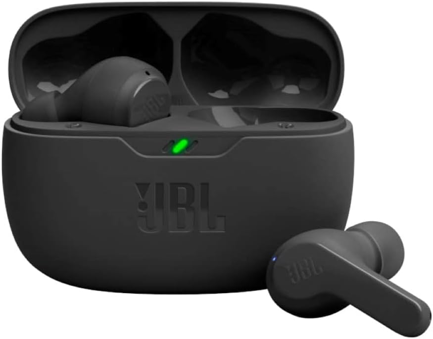 JBL Pulse 5 - Portable Bluetooth Speaker with Dazzling Lights Original Pro Sound, Black  Vibe Beam True Wireless Headphones - Black, Small