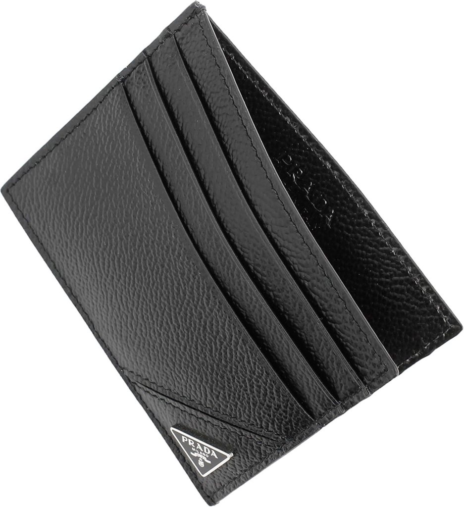 Prada Micro-grain Leather Card Case Holder Wallet, Nero (Black) 2MC223