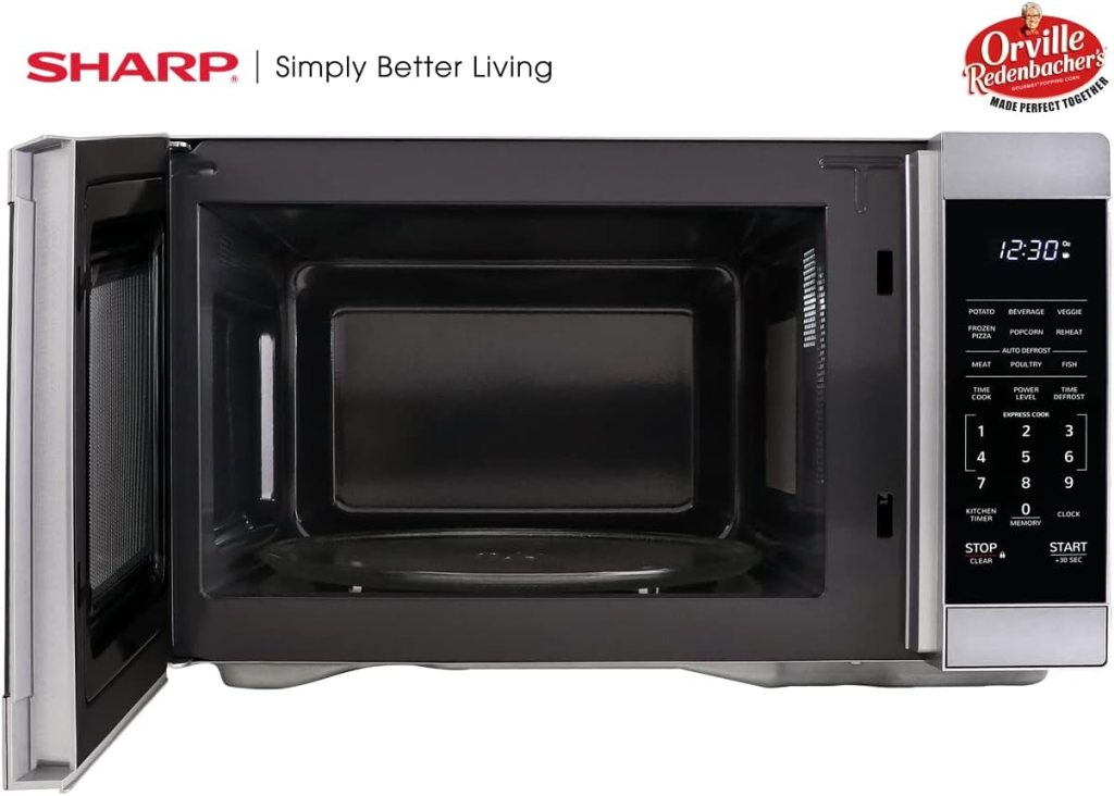 SHARP SMC1161KB Oven with Removable 12.4 Carousel Turntable, Cubic Feet, 1000 Watt Countertop Microwave, 1.1 CuFt, Black