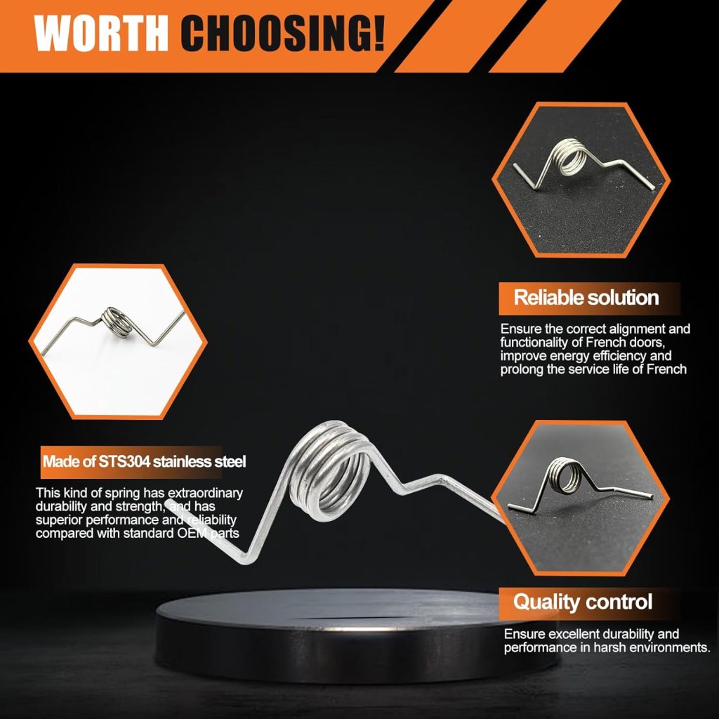 Upgraded DA81-01345B French Refrigerator Door Spring Compatible With Samsung GE Fridge RF18HFENBSR RF217ACBP RF217ACPN RF217ACRS RF267AEBP Etc Models Replace WR02X12650 DA81-01345A Spring - 2 Pack