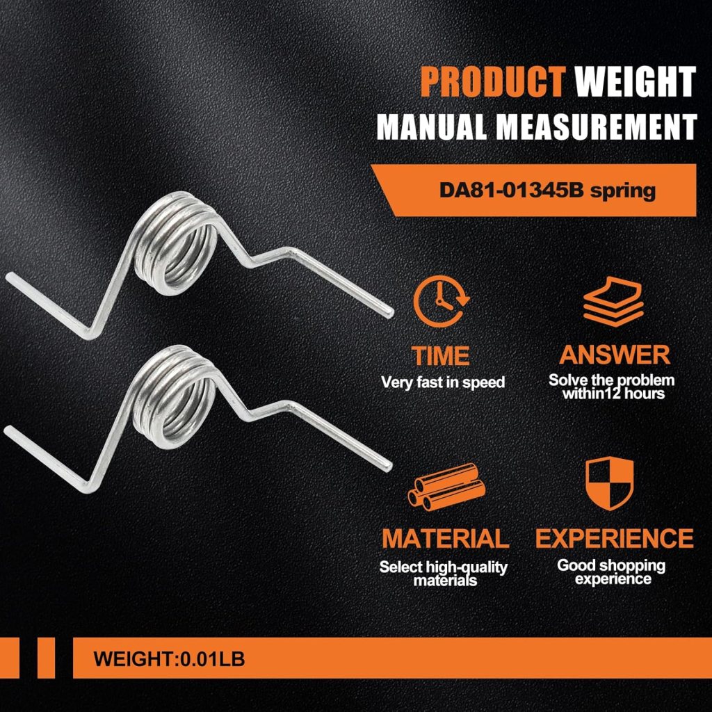 Upgraded DA81-01345B French Refrigerator Door Spring Compatible With Samsung GE Fridge RF18HFENBSR RF217ACBP RF217ACPN RF217ACRS RF267AEBP Etc Models Replace WR02X12650 DA81-01345A Spring - 2 Pack