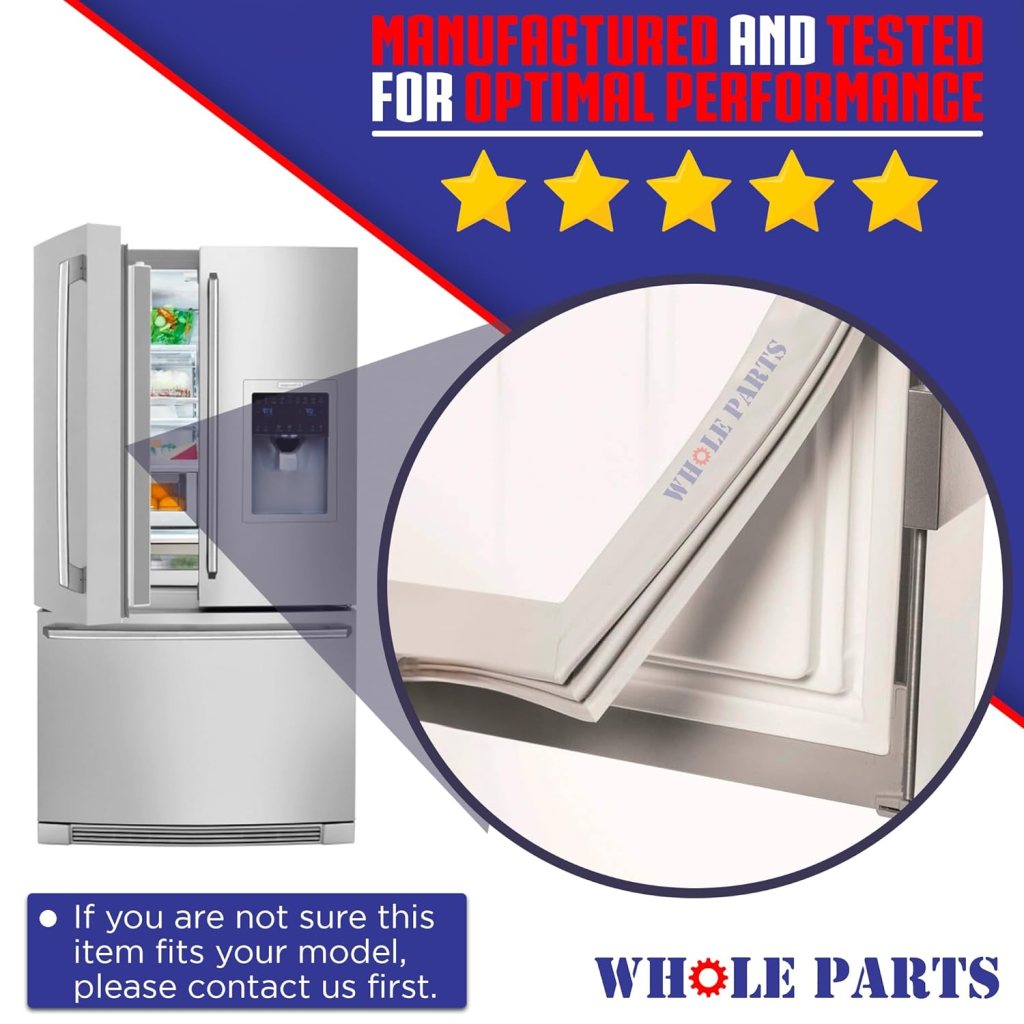 Whole Parts Refrigerator French Door Seal Gasket Part# DA63-06542A - Replacement  Compatible with Some Samsung Refrigerators