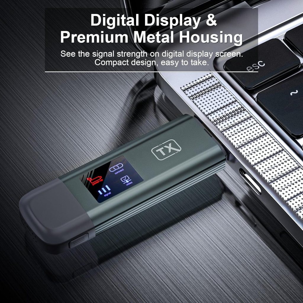 Wireless HDMI Transmitter and Receiver, TTQ Wireless HDMI Extender 4K Supported, Metal Housing, LED Display, 100FT Range, 2.4G5G, for PC/Laptop/Camera/HDTV/Projector/TV Box, No App/Bluetooth Needed