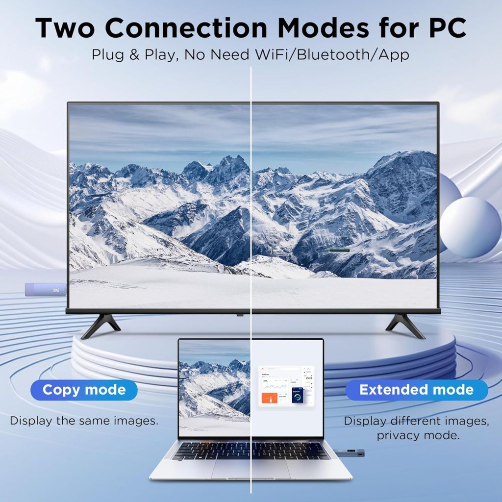 Wireless Hdmi Transmitter and Receiver, Wireless HD Extender Plug  Play Portable 2.4G/5G with LED Screen Wireless Hdmi Kit for Streaming Video and Audio to Monitor from Laptop/Pc/Tv Box/Projector