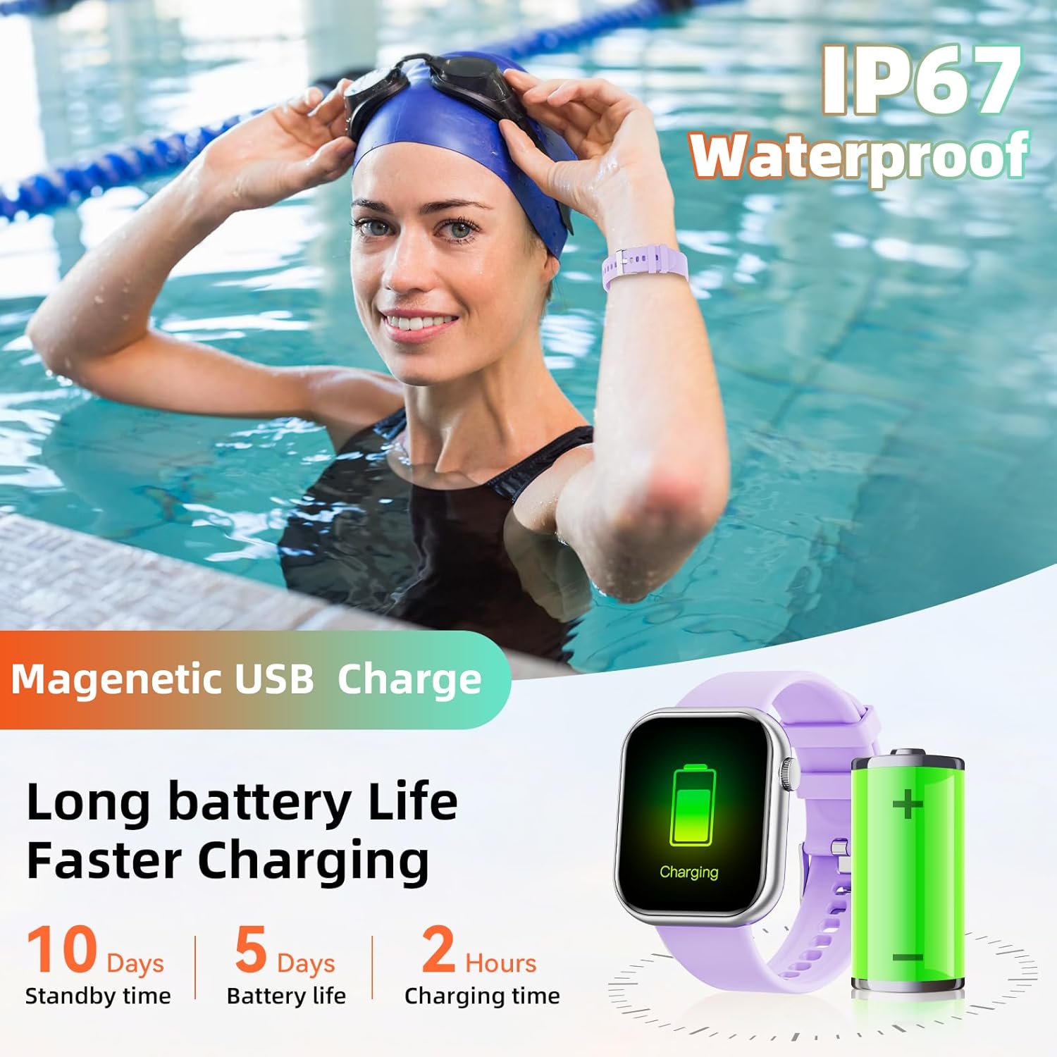 Hwagol Smart Watch Fitness Tracker for Men Women Android iOS Phones - Image 5