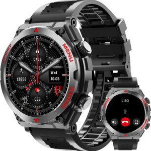 2024 Military Smart Watch for Men Answer/Make Call