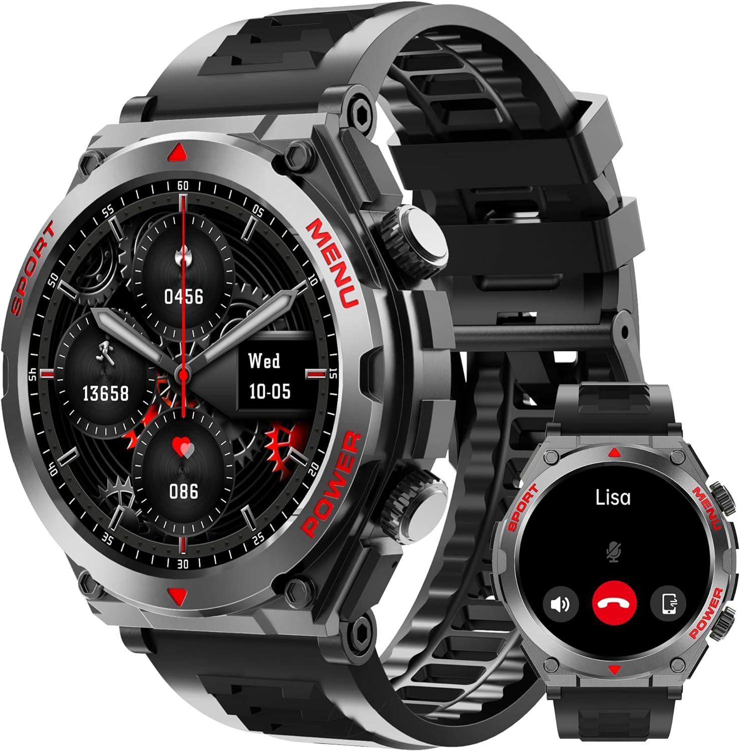 2024 Military Smart Watch for Men Answer/Make Call