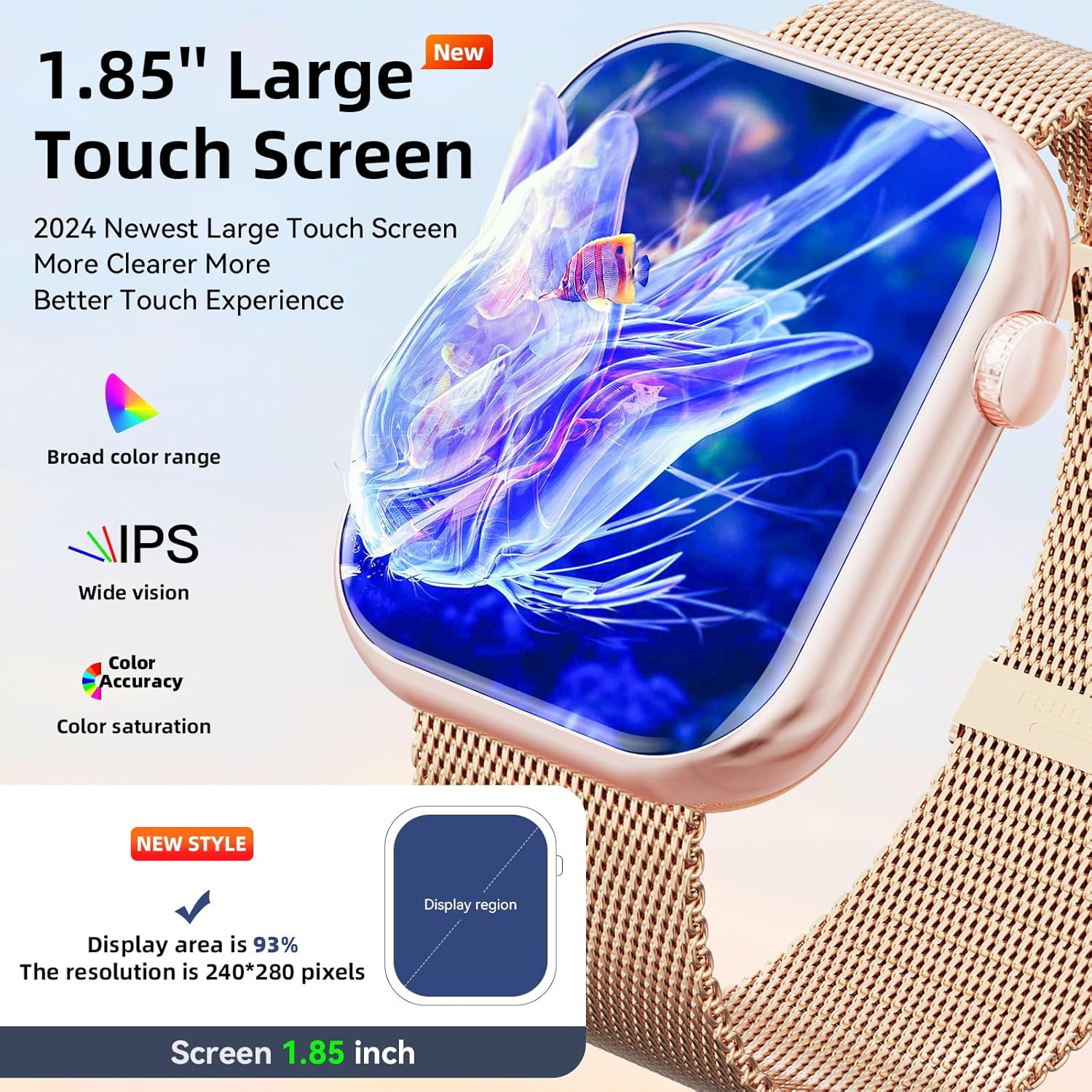 Hwagol Smart Watch Fitness Tracker for Men Women Android iOS Phones - Image 4