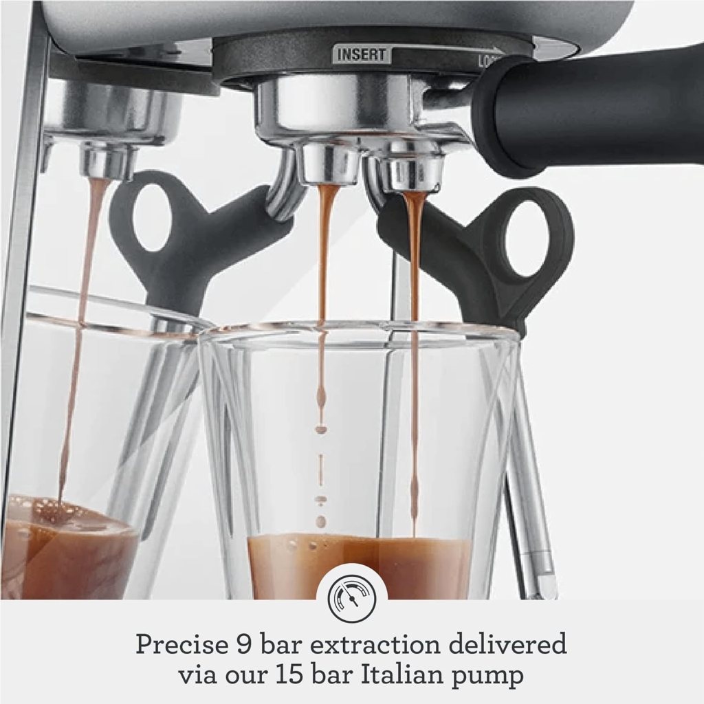 Breville the Bambino Plus Espresso Machine with Auto Milk Frother, Espresso Maker with Seconds Heat Up, Cappuccino  Latte Machine for Home, BES500BSS, Brushed Stainless Steel