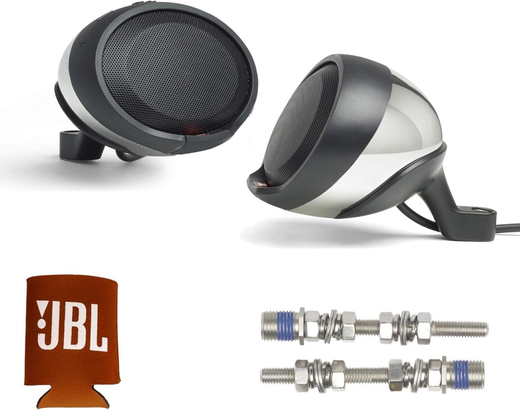 JBL Cruise PWSSPKCRUISECHAM Chrome Waterproof Bluetooth Handlebar Speaker Kit  Bolt Kit Compatible with Harley