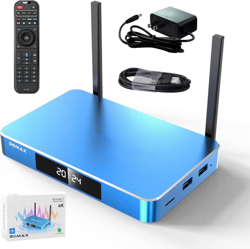 (Latest) 2024 S 5 M-A-X Bundle TV Box: 8K HDMI Cable, 64GB Card, 64GB USB, Backlit Keyboard, Voice Remote, (Easy Setup Guide by Seller, CA Support), Android 12, Quad Core, 4GB RAM, 64GB Storage (Latest) 2024 S 5 M-A-X Bundle TV Box: 8K HDMI Cable, 64GB Card, 64GB USB, Backlit Keyboard, Voice Remote, (Easy Setup Guide by Seller, CA Support), Android 12, Quad Core, 4GB RAM, 64GB Storage