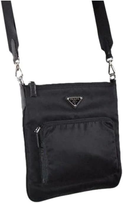 Prada Unisex Medium Black Tessuto Nylon Messenger Crossbody Handbag