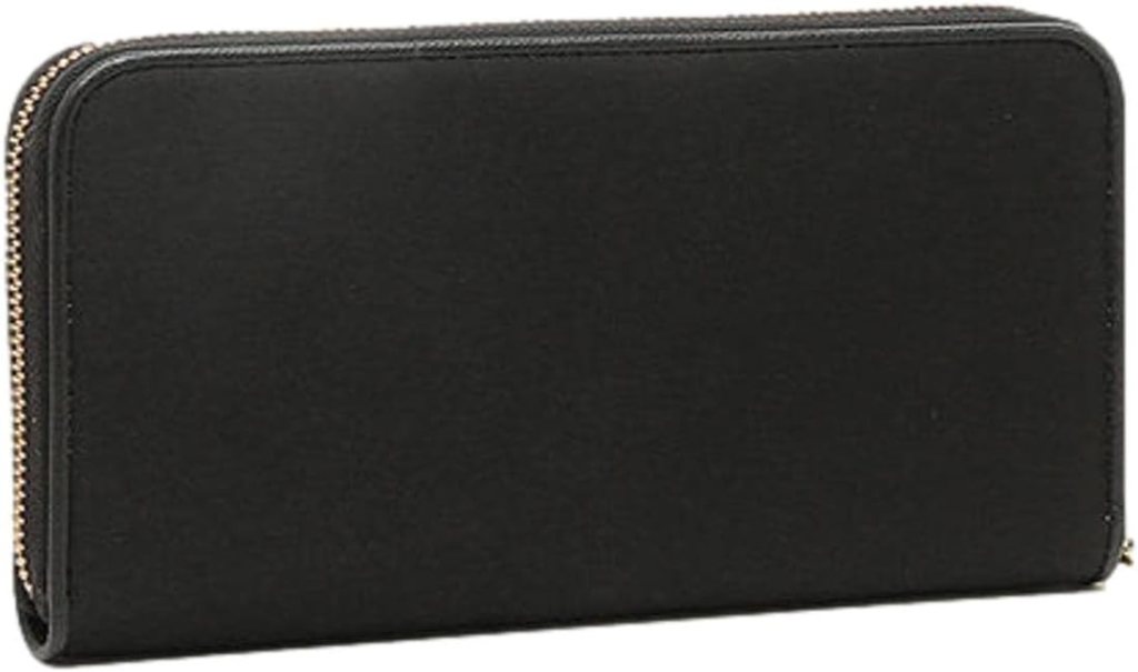 Prada Womens Large Black Tessuto Nylon and Leather Zip Around Wallet 1ML506