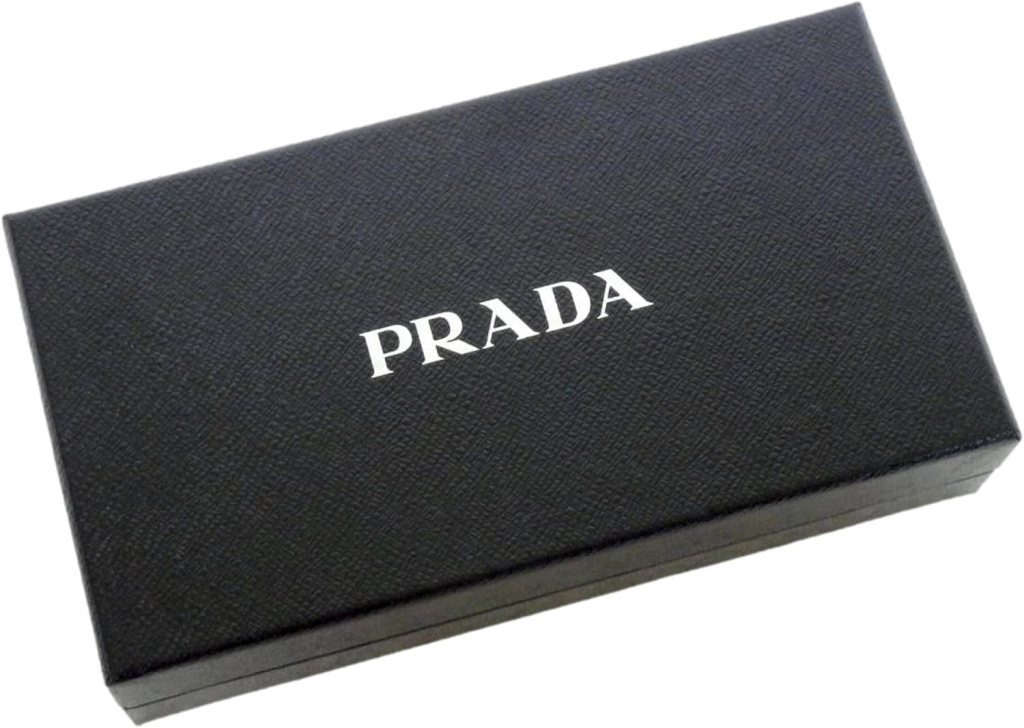 Prada Womens Large Black Tessuto Nylon and Leather Zip Around Wallet 1ML506