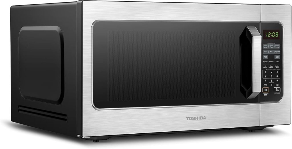 TOSHIBA ML-EM45PIT(SS) Countertop Microwave Oven with Inverter Technology, Kitchen Essentials, Smart Sensor, Auto Defrost, 1.6 Cu.ft, 13.6 Removable Turntable, 33lb.1250W, Stainless Steel TOSHIBA ML-EM45PIT(SS) Countertop Microwave Oven with Inverter Technology, Kitchen Essentials, Smart Sensor, Auto Defrost, 1.6 Cu.ft, 13.6 Removable Turntable, 33lb.1250W, Stainless Steel