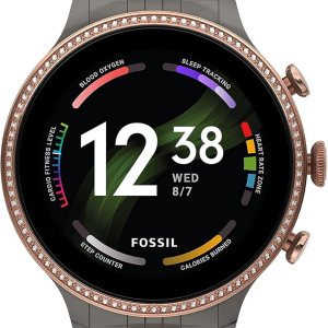 Fossil Women's Gen 6 42mm Stainless Steel Smart Watch, Rose Gold