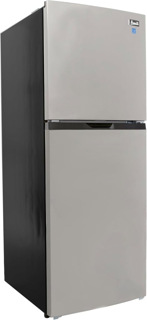Avanti FF7B3S FF7B Apartment Size Refridgerator, Compact Fridge with Top Freezer with Temperature Control and Adjustable Shelves and Crisper Drawer, 7.0 cu.ft, Stainless Steel, 7 cu. ft Avanti FF7B3S FF7B Apartment Size Refridgerator, Compact Fridge with Top Freezer with Temperature Control and Adjustable Shelves and Crisper Drawer, 7.0 cu.ft, Stainless Steel, 7 cu. ft