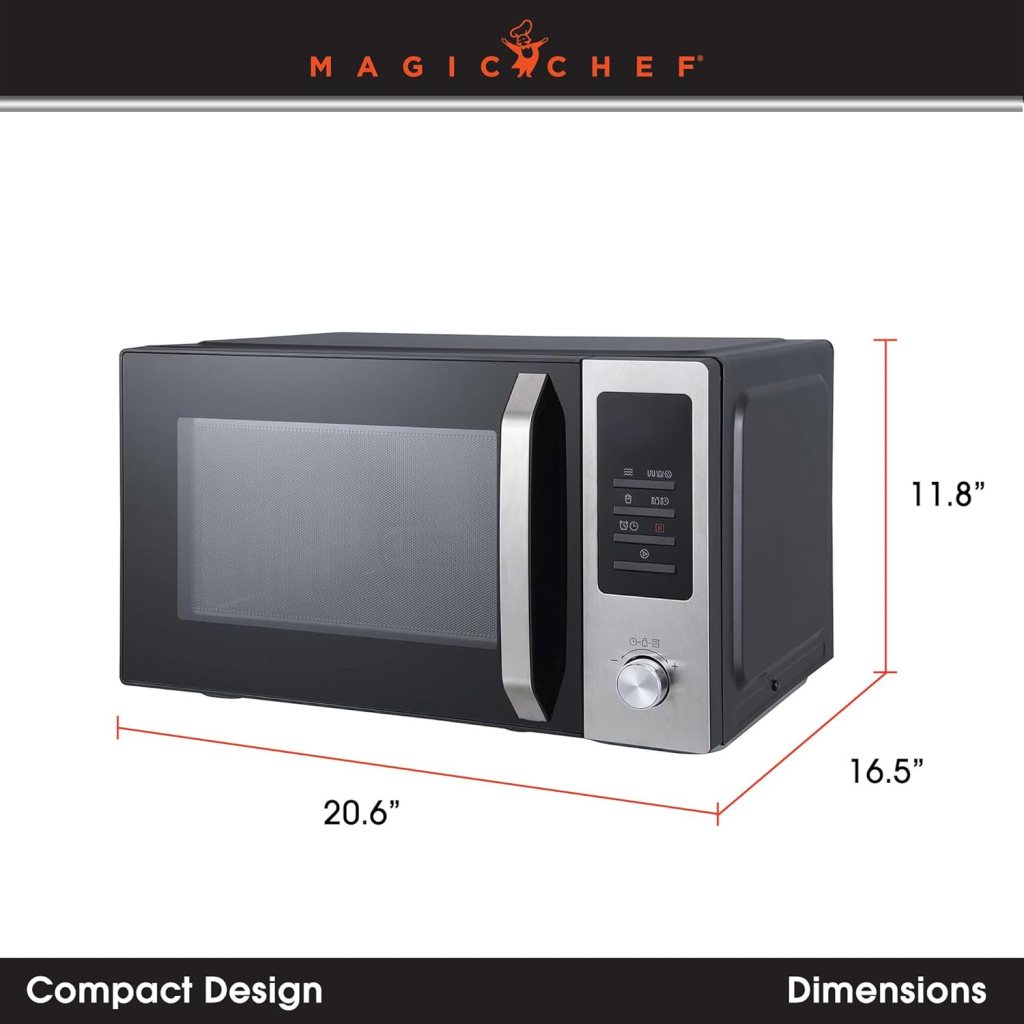 Magic Chef Countertop Microwave Oven, Small and Compact, 1000 Watt, 1.1 Cu Ft, White