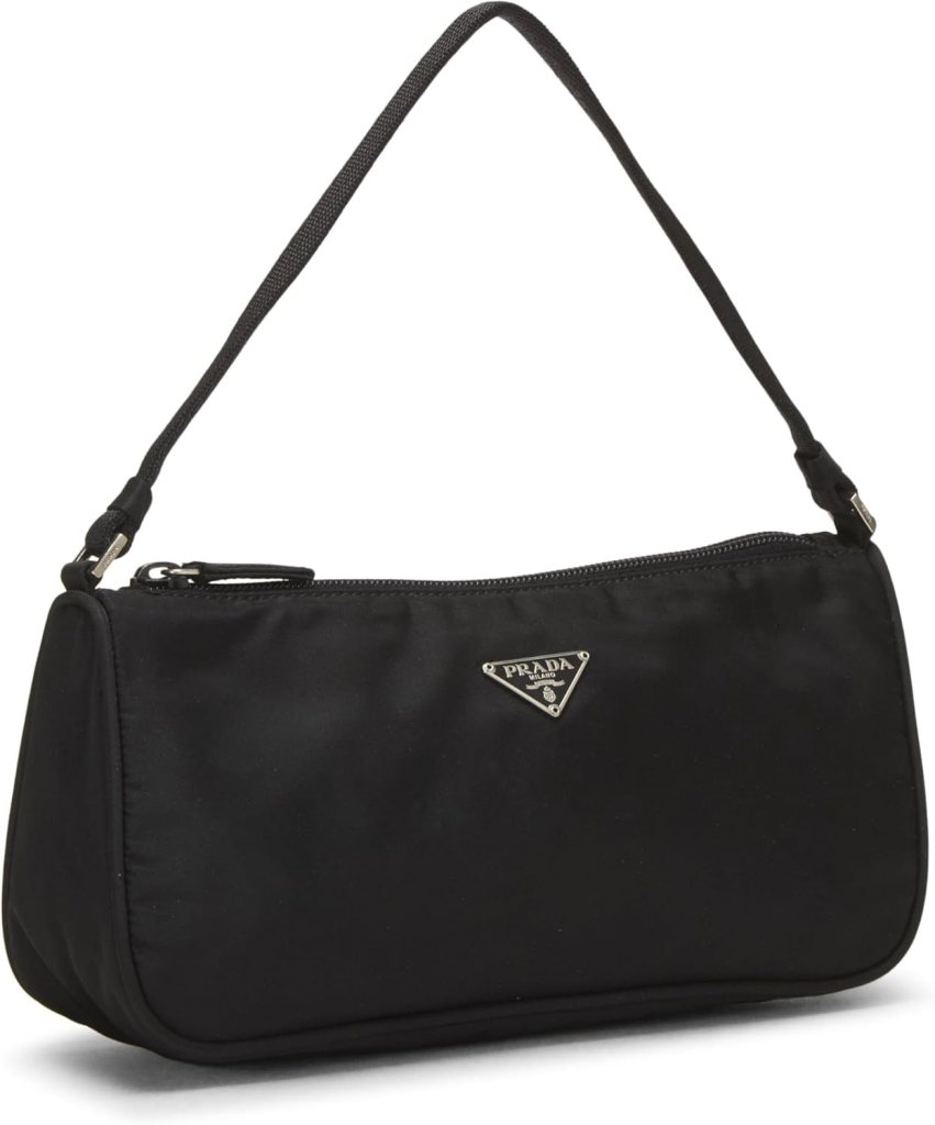 Prada, Pre-Loved Black Nylon Pochette, Black : Luxury Stores