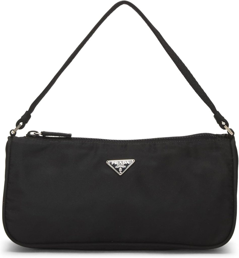 Prada, Pre-Loved Black Nylon Pochette, Black : Luxury Stores